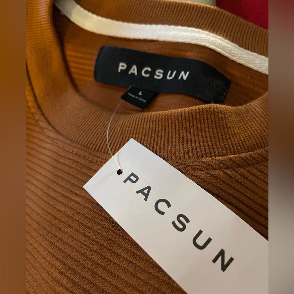 PacSun Men's Oversized Retro Style Casual Shirt - Rust Brown Large